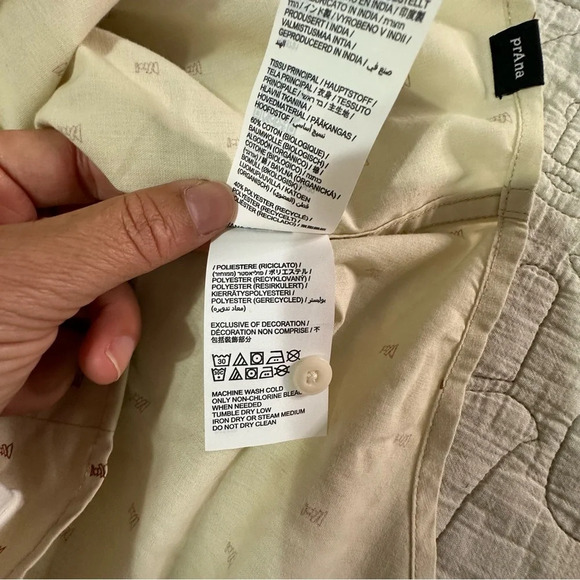 NWT Prana Tinline Shirt Yarrow Rocks Size M Cream - Picture 9 of 12